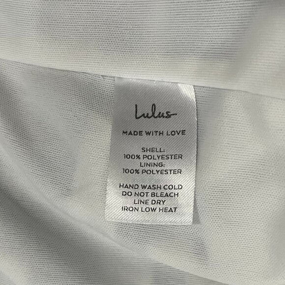 Lulus | Strapless Structured Tie Front Blue and White Romper, size L - Picture 9 of 9